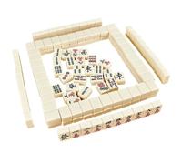 BOGAZY Mah Jong Chinese Mahjong 144 Numbered Chinese Traditional Mahjong Games With Storage Bag Mahjong Game(42mm)