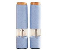 BOGAZY Pepper Mill Electric Salt Pepper Grinder Set Led Light Automatic Spice Herb Mill Adjustable Coarseness Salt Pepper Grinder(Blue,2pcs)