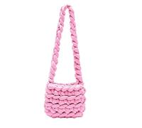 BOGAZY Straw Handbags Cotton Woven Crossbody Bag Shoulder Bags Handwoven Women Straw Bags For Women(Pink)