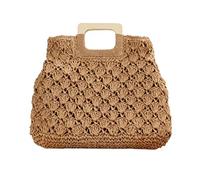 BOGAZY Straw Handbags Rattan Large Capacity Tote Women Wicker Woven Handbags Beach Bag Straw Bags For Women(Khaki)