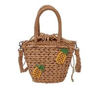 BOGAZY Straw Handbags Straw Woven Handbag Tote Bag Women Summer Shoulder Crossbody Bags Straw Bags For Women(Khaki)