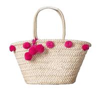 BOGAZY Straw Handbags Straw Woven Shoulder Bag Handwoven Bag Beach Handbag Women Tote Bag Straw Bags For Women(Pink)