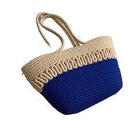 BOGAZY Straw Handbags Straw Woven Shoulder Bag Women Messenger Bag Woven Tote Bag Straw Bags For Women(Blue)
