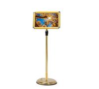 BOGDTF Adjustable Heavy Duty Poster Sign Stand A2/A3/A4 Floor Standing Sign Stand Aluminum Snap Open Frame, 360° View Display for Life and Business 9.45 * 12.87inch golden