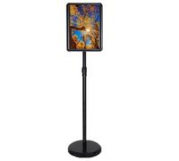 BOGDTF Adjustable Heavy Duty Poster Sign Stand A2/A3/A4 Floor Standing Sign Stand Aluminum Snap Open Frame, 360° View Display for Life and Business 9.45 * 12.87inch black