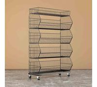 BOGDTF Black Metal Retail Shelving Unit for Convenience Grocery Stores and Supermarkets Gondola Wall Display Rack for Snacks and Light Cargo 60 * 45 * 140cm/23.6 * 17.7 * 55.1in.
