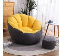 BOGDTF Lounger Bean Bag, Bean Bag Chair for Adults Teens for Organizing Stuffed Animals, Gaming Reading and Relaxing,Yellow+gray