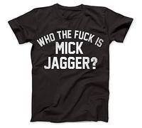 boge Short Sleeve Who The Fuck is Mick Jagger Distressed T Shirt Black L
