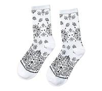 BOGEEL Ethnic Floral Socks Hip Hop Black White Skateboard Cotton Hosiery,Cotton