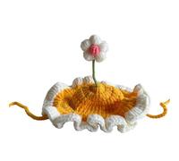 BOGEEL Pet Crocheted Hat Headgear Hat for Pet Holiday Decorations Woven Party Hat Puppy Dog Headgear Photo Props, Yellow S