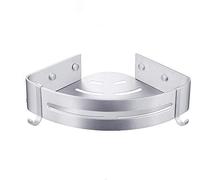 Bogeer Shower Shelf No Drilling, Bathroom Corner Shelf - Aluminum Shower Caddy Storage Basket with Hooks, Bath Shower Tray - Shower Organizer Storage Basket (Single Layer)