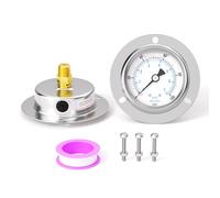 BOGERDACK 0-100PSI Panel Mount Front Flanged Glycerin Filled Pressure Gauge, 2.5" Dial Size, 1/4" MNPT Back Mount, Stainless Steel Case, with Phillips Screw and Nut, for Water, Gas, Liquid Pressure