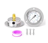 BOGERDACK 0-200PSI Panel Mount Front Flanged Glycerin Filled Pressure Gauge, 2.5" Dial Size, 1/4" MNPT Back Mount, Stainless Steel Case, with Phillips Screw and Nut, for Water, Gas, Liquid Pressure