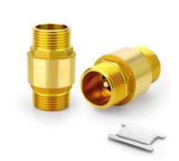 BOGERDACK 2PCS Brass Check Valve, 3/4" Male x 3/4" Male Thread, Backflow Prevention, One Way Check Valves, for Oil/Water/Gas