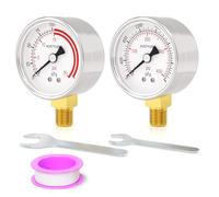 BOGERDACK Low and High Pressure Gauges, 30PSI and 400 PSI for Acetylene Regulator, 2.5" Dial Size, 1/4" NPT Lower Mount, Stainless Steel case