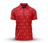 Bogey Bros - Funny Golf Polo Shirts - 4 Way Stretch Men’s Golf Shirts Short Sleeve, Golf Polos for Men with UPF 50 Protection, Red, 3XL