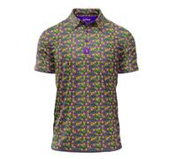Bogey Bros Golf Polo Shirt for Men - 4 Way Stretch Short Sleeve, UPF 50, Moisture Wicking Athletic Fit, Phat Tuesday, Large