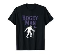 Bogey Man Golf Pun Monster Graphic Novelty Dark Purple Black T-Shirt
