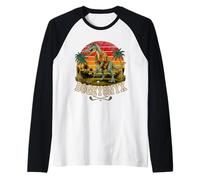 Bogeyonyx Golf Dinosaur Bogey Baryonyx Retro Design Raglan Baseball Tee