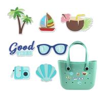 Bogg Bag Accessories Beach Charm, 7 Rubber Beach Bag Tote Handbag Decoration, Beach Tote Bags Charm Inserts, Ornament For Bogg Bag, Beach Favors