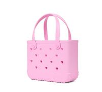 BOGG BAG Bitty Small Tote - 11” x 8.5” x 4.5” - Durable, Washable, Tip-proof - Beach, Pool, Boat, Work, Sports (Pink Taffy Cutout Hearts)