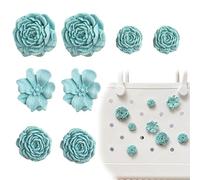 Bogg Bag Charms, Camellia Flower Charms for Bogg Bag, Compatible with Simply Southern Beach Totes, Peony Flower Insert for Rubber Beach Bag Tote Handbag Decoration for Ocean Party Favor (light blue)