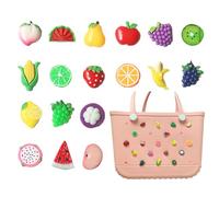 Bogg Bag Charms, Colorful Fruit Charms for Bogg Bag, Compatible with Simply Southern Beach Totes, Summer Fruit Insert for Rubber Beach Bag Tote Handbag Decoration for Ocean Party Favor (fruit)