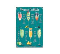 Boggevi Kells PROSECCO COCKTAILS VINTAGE STYLE METAL WALL SIGN TIN PLAQUE SHABBY CHIC KITCHEN PICTURE RETRO DECOR - Tin signs Metal Poster Gift 200mm x 300mm