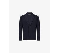Boggi Milano Mens Boggi Milano Collared Single-Breasted Wool Jacket Navy Blue S