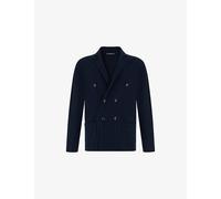 Boggi Milano Mens Boggi Milano Double-Breasted Knitted Cotton Jacket Navy Blue 2XL