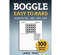 BOGGLE EASY TO HARD: Improve Your Vocabulary and Cognitive Abilities with 100 Puzzles of Brain-Teasing Puzzles, 8.50 x 11 in, Puzzles & Solutions.