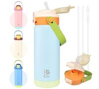 BOGI 720ml Metal Water Bottle with Straw,Leakproof 2-in-1 Duo Lid | Bpa Free Stainless Steel Water Bottle for Sport Gym Insulated Water Bottle for Boys Girls Keep Drinks 12h Hot & 24h Cold-Mint