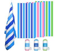 BOGI Microfiber Large Beach Towel for Adult,Quick Dry Lightweight Beach Towel- Recycled,Sand Proof & Compact Absorbent for Travel Bath Swim Yoga (L:165cm*80cm+40cm*40cm-Sky blue)