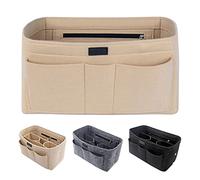 BOGI Tote Bag Organiser, Felt Bag Organizer, Large Capacity Handbag Organiser Perfect Women's Fit, Speedy Neverfull, Tote, Handbag (L-Beige)