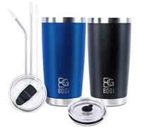 BOGI Tumbler, 20 oz Insulated Tumbler with Straw and Lids,Leakproof Coffee Cup Travel Mug,Double Wall Vacuum Stainless Steel Tumbler Durable Thermal Cup Keep Cold and Hot Drinks