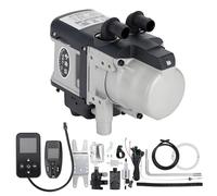 BOGJFC 12V 6kW Diesel Liquid Heater Preheater Kit With LCD Switch Remote Silencer And Water Pump For Trucks Vans Cars Complete Installation Kit Universal(Two-way remote)