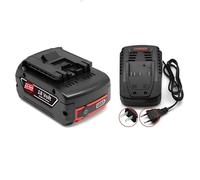 BOGJFC 18V Li Ion Battery 12Ah Compatible With Bosch Replacement Pack For BAT609 BAT618 BAT620 For Drills Saws And Garden Tools Prismatic Red Black(1PCS Battery Charger)