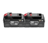 BOGJFC 20V 5Ah 18650 Li-Ion Replacement Battery Pack Compatible For Parkside 20V Team Tools PAP 20 A1 PAP 20 B3 With PA6+TPE Enclosure Active Cell Monitoring 3-Color LED Indicator(2pcs)