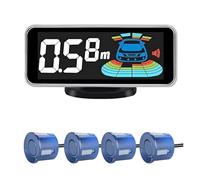 BOGJFC 4/6/8 Sensor Radar Parking Sensor Kit LED Backlight Parktronic LCD Display Backup Monitor Universal 12V Car Reverse Detector Model 100000015(Blu,4 sensors)