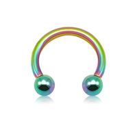BOGKU Titanium 16G Horseshoe Rings internally threaded Spikes Nose Septum Hoop Earring Eyebrow Tragus Lip Rings Daith Helix 6-12mm Smily Piercing Jewelry for Women Men, 16Gauge 1.2x8mmx3mm, Titanium