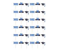 Bognajin 2022 Graduation Cupcake Insert, Cake Topper Decorations, 3 Pack Book Roll Doctor Hat Shape Black Blue Glitter Cardstock, Easy Assemble for Graduation Party Cake Muffin Ice Cream De