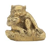 Bognajin Brass Monkey Statue, Zodiac Animal Figurine, High Hardness Small Size Monkey Collectible for Home Decor, Bookshelf Display and Gift Giving