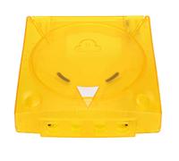 Bognajin Translucent Plastic Case for SEGA Dreamcast DC, Yellow Retro Housing Shell with Top Bottom Controller Bracket and Modem, Transparent Replacement Console Cover for Any