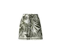 BOGNER Carmel linen Bermuda shorts for women - Olive green/cream - 48