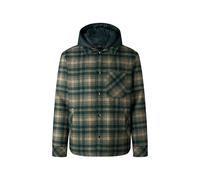 BOGNER Flannel overshirt Larry for men - Dark green/beige - 48