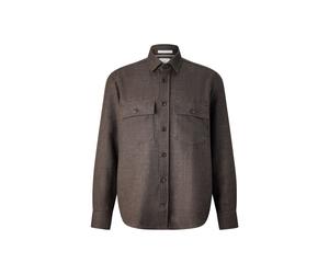 BOGNER Heiko virgin wool and linen blend shirt for men - Dark brown - M