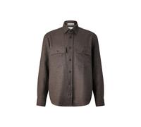 BOGNER Heiko virgin wool and linen blend shirt for men - Dark brown - XL