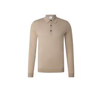 BOGNER Knitted polo long-sleeved top Jake for men - Camel - XL