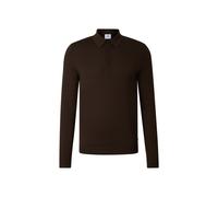 BOGNER Knitted polo long-sleeved top Jake for men - Dark brown - S