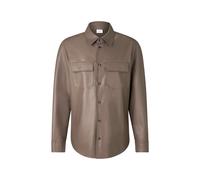 BOGNER Leather overshirt Olli for men - Mud - 50